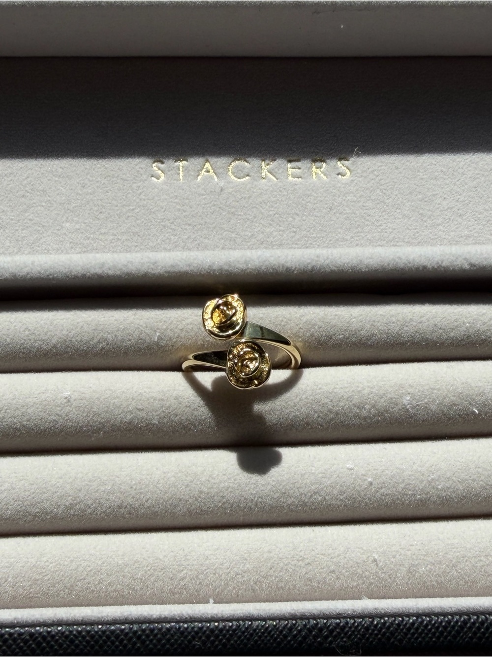 Vintage Sarah Coventry "Antique Rose" Gold-Tone Bypass Ring (1971)
